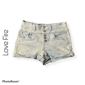 Love Fire Acid Wash Jean Shorts